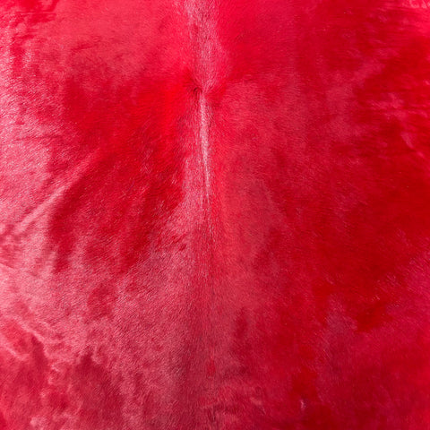 Dyed Red Cowhide Rug Size: 8x7 feet J-011