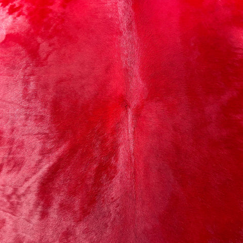 Dyed Red Cowhide Rug Size: 8x7 feet J-011