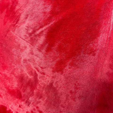 Dyed Red Cowhide Rug Size: 8x7 feet J-011