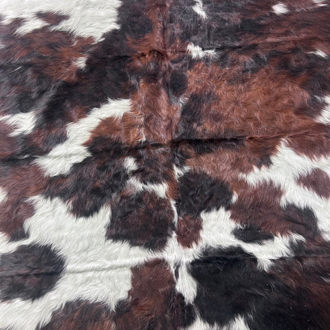 Tricolor Cowhide Rug (longish hair) Size: 7x7 feet X-012