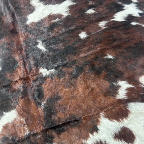 Tricolor Cowhide Rug (longish hair) Size: 7x7 feet X-012