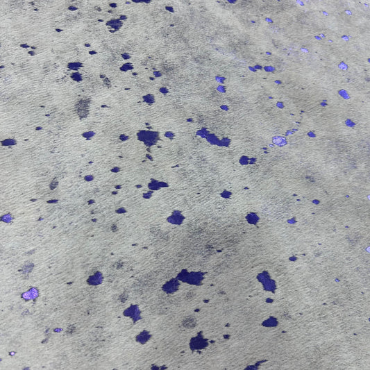 Purple Metallic Acid Washed Cowhide Rug Size: 7.5x6 feet Y-204