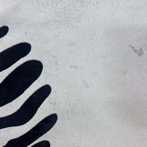 Zebra Print Cowhide Rug (some imperfections) Size: 7.7x6.2 feet Z-129