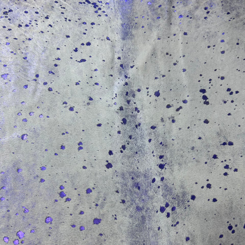 Purple Metallic Acid Washed Cowhide Rug Size: 7.5x6 feet Y-204