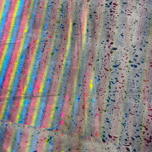 Rainbow Metallic Acid Washed Cowhide Rug Size: 8x7 feet Z-132