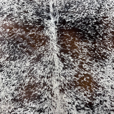 Brown and White Speckled Cowhide Rug (gorgeous!) Size: 7x6 feet Y-207