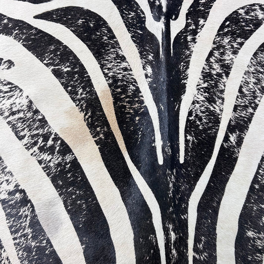 Zebra Cowhide Rug Distressed Stripes Size: 8x6 feet D-911