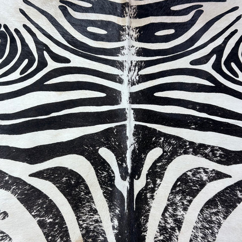 Zebra Cowhide Rug Distressed Stripes Size: 8x6 feet D-911