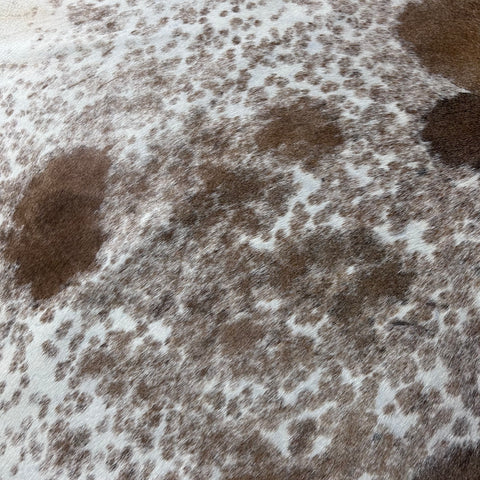 Brown & White Speckled Cowhide Rug Size: 7x6.5 feet Z-299
