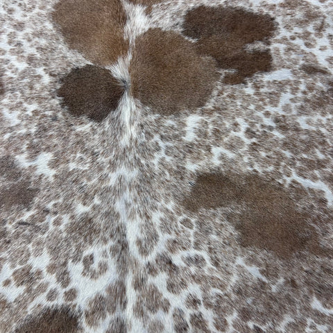 Brown & White Speckled Cowhide Rug Size: 7x6.5 feet Z-299