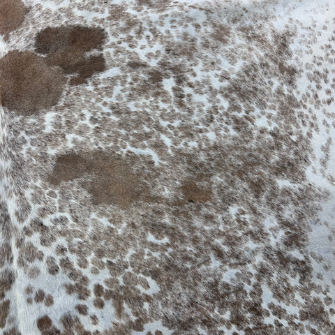 Brown & White Speckled Cowhide Rug Size: 7x6.5 feet Z-299