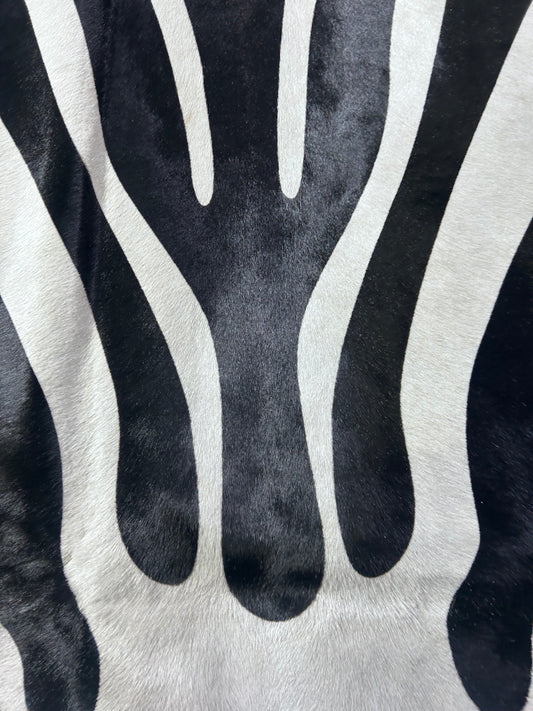 Zebra Cowhide Rug Size: 7x6.2 feet D-914