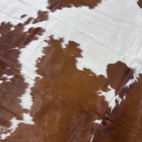 Brown & White Huge Cowhide Rug Size: 8x7 feet Z-302