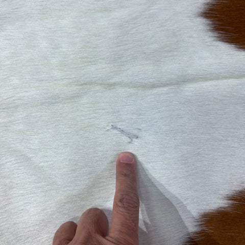 Brown & White Huge Cowhide Rug Size: 8x7 feet Z-302