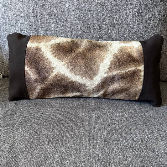 New Real Giraffe Hide Pillow Case 21x10 inches Genuine Giraffe Skin/ Suede Back