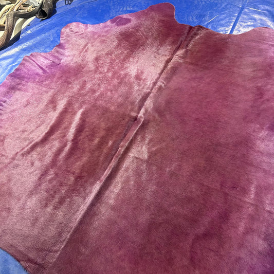 Dyed Beet Cowhide Rug Size: 6.5x7 feet D-927
