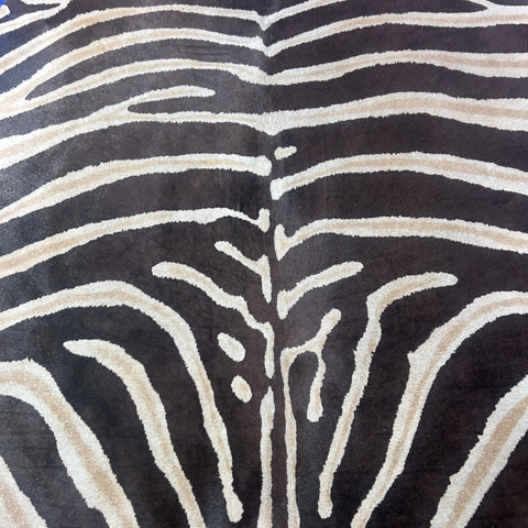 Genuine Zebra Print Cowhide Rug (brown stripes) Size: 6.2x6 feet Z-304