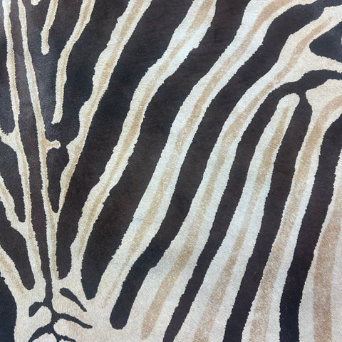 Genuine Zebra Print Cowhide Rug (brown stripes) Size: 6.2x6 feet Z-304
