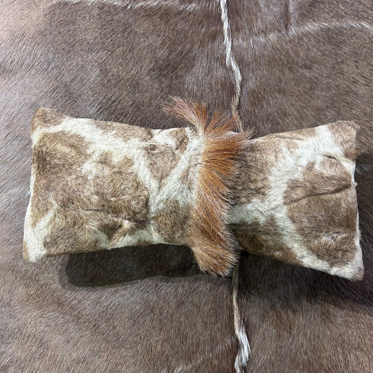 New Real Giraffe Hide Pillow Case 21x10 inches Genuine Giraffe Skin/ Suede Back