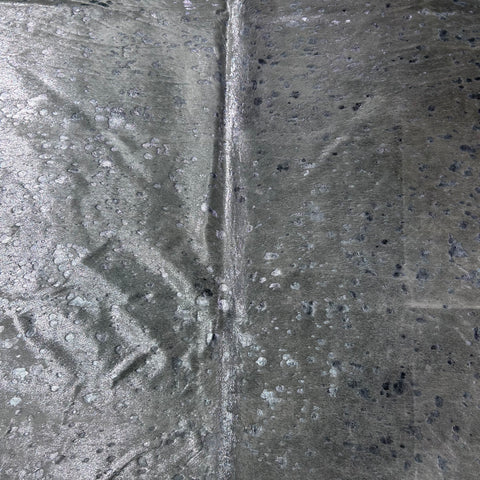 Silver Metallic Cowhide Rug (beige spot) Size: 7.2x6.5 feet Y-143