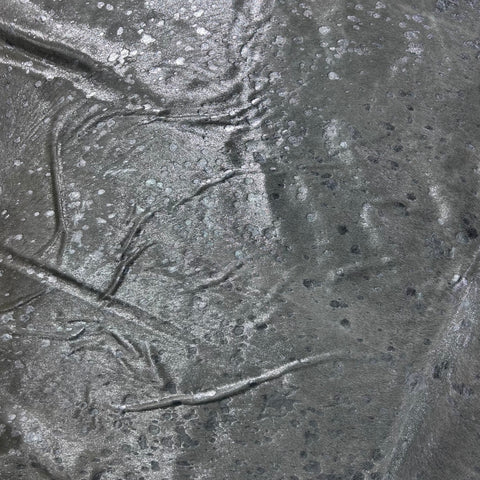 Silver Metallic Cowhide Rug (beige spot) Size: 7.2x6.5 feet Y-143