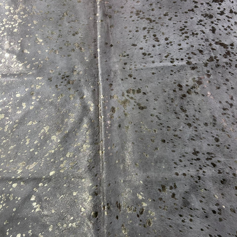 Gold Metallic Cowhide Rug Size: 7x6 feet Y-144