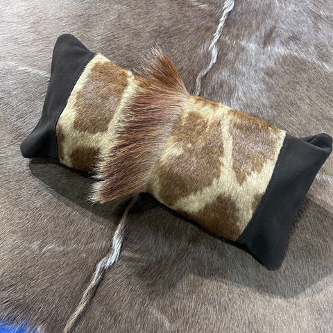 New Real Giraffe Hide Pillow Case 21x10 inches Genuine Giraffe Skin/ Suede Back