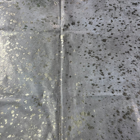 Gold Metallic Cowhide Rug Size: 7x6 feet Y-144