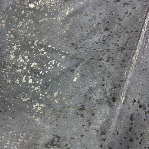 Gold Metallic Cowhide Rug Size: 7x6 feet Y-144