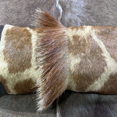 New Real Giraffe Hide Pillow Case 21x10 inches Genuine Giraffe Skin/ Suede Back