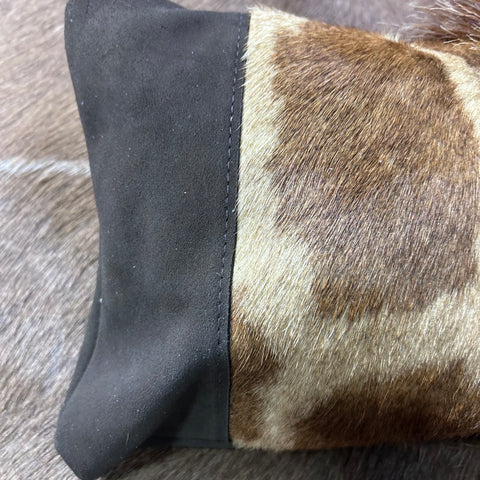 New Real Giraffe Hide Pillow Case 21x10 inches Genuine Giraffe Skin/ Suede Back