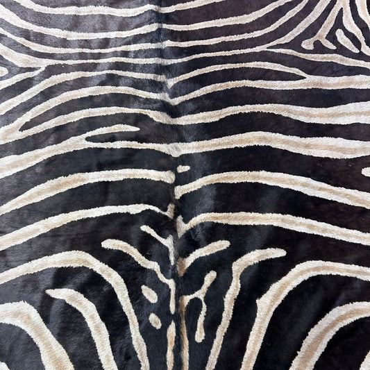 Genuine Zebra Print Cowhide Rug (1 patch) Size: 7x6 feet Y-145