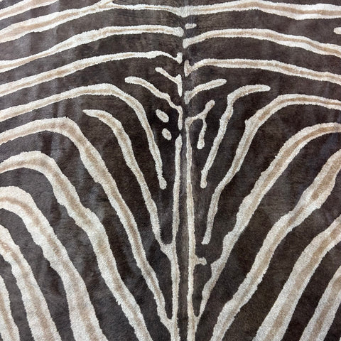 Genuine Zebra Print Cowhide Rug (faded look) Size: 7x5.7 feet Y-146