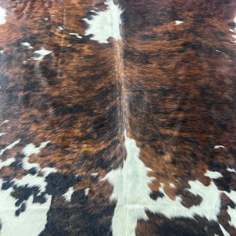 Tricolor Cowhide Rug Size: 7.7x6.7 feet X-016 A