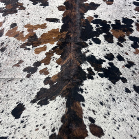 Tricolor Cowhide Rug Size: 7x6.5 feet X-023