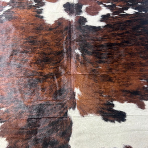 Tricolor Cowhide Rug Size: 7.5x7 feet X-026