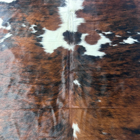 Tricolor Cowhide Rug Size: 7.5x7 feet X-026