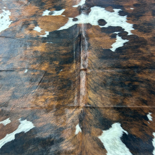 Tricolor Cowhide Rug Size: 7x6 feet X-027