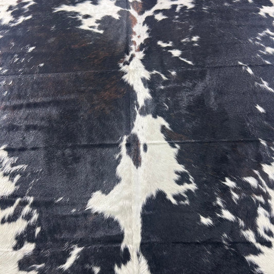 HUGE Tricolor Cowhide Rug (not much brown) Size: 8.2x7 feet X-028