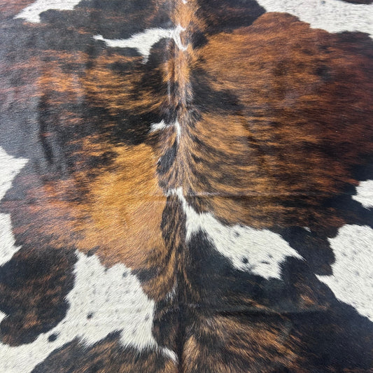 Tricolor Cowhide Rug (HUGE) Size: 8x7 feet X-031