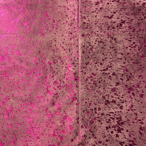 Pink Metallic Cowhide Rug Size: 5.7x5 feet J-129