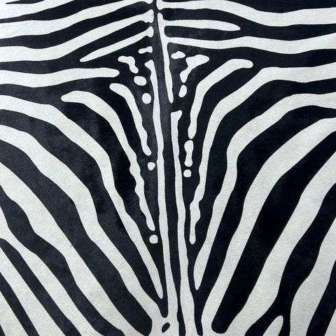 African Zebra Cowhide Rug Size: 7x6 feet Z-138