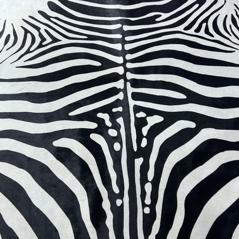 African Zebra Cowhide Rug Size: 7x6 feet Z-138