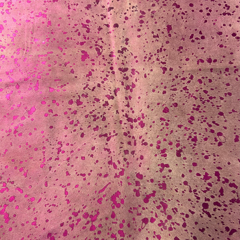 Pink Metallic Cowhide Rug Size: 5.5x5.5 feet Z-139