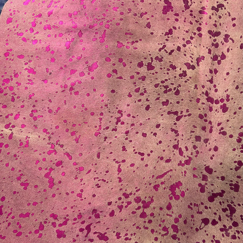 Pink Metallic Cowhide Rug Size: 5.5x5.5 feet Z-139