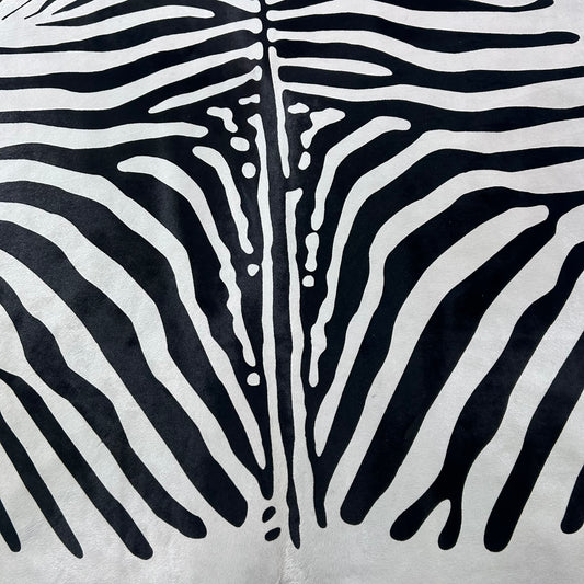 African Zebra Cowhide Rug Size: 7x6.2 feet Z-140