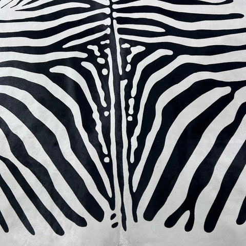 African Zebra Cowhide Rug Size: 7x6.2 feet Z-140