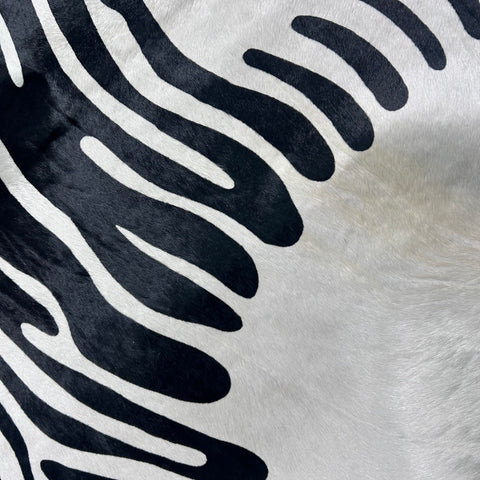 African Zebra Cowhide Rug Size: 7x6.2 feet Z-140