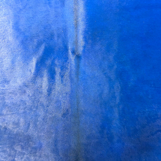 Dyed Blue Cowhide Rug (1 patch) Size: 7x7 feet J-012