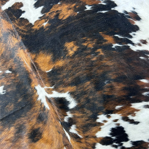 Tricolor Cowhide Rug (47.25 sq ft) Size: 8x7 feet Colombia-124